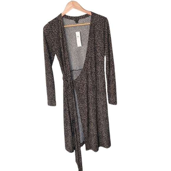 NWT Ann Taylor Animal Print Cheetah Wrap Dress - Picture 2 of 11